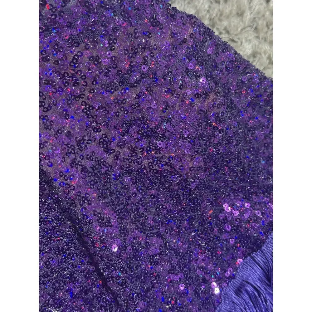 Revolution Dance Costume Large Child Purple Recital Jazz with Sequins & Fringe